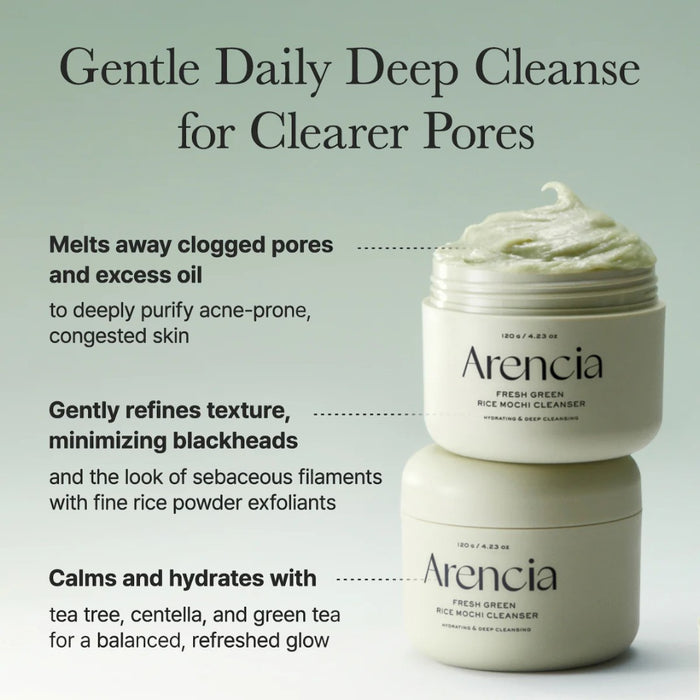 Arencia Fresh Green Rice Mochi Cleanser | VGLE Beauty Canada