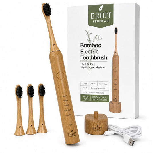 Briut Pure Sonic bamboo toothbrush with natural horsehair bristles