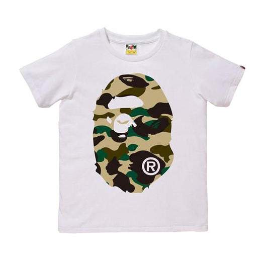 Bape 1st Camo Big Ape Head Tee White Yellow
