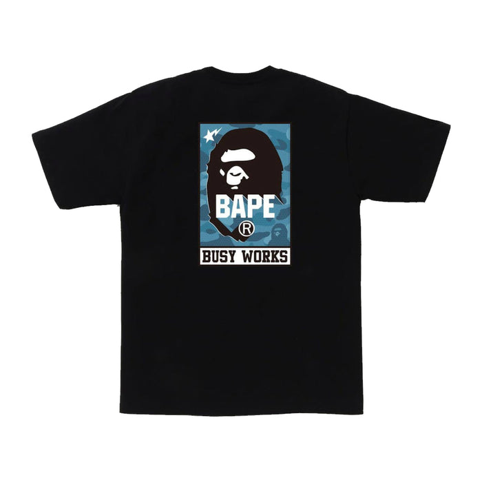 Bape Honeycomb Camo Bape Busy Works Tee Black Blue
