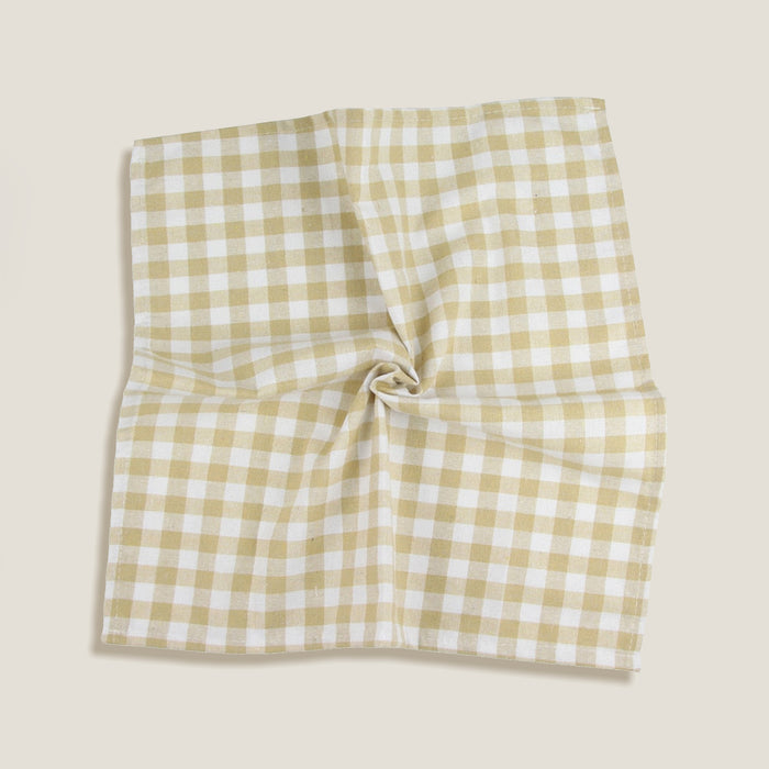 Beige Gingham Plaid Napkin Set