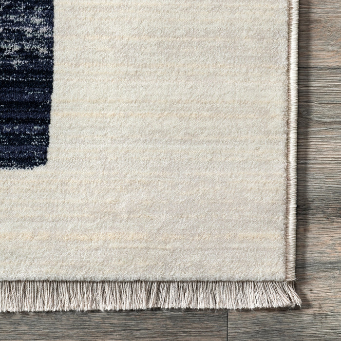 Bevin Abstract Sky Fringe Area Rug-Beige (Various Sizes)