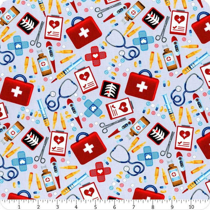 Big Hugs All Over - First Aid Medical Theme Quilt Fabric