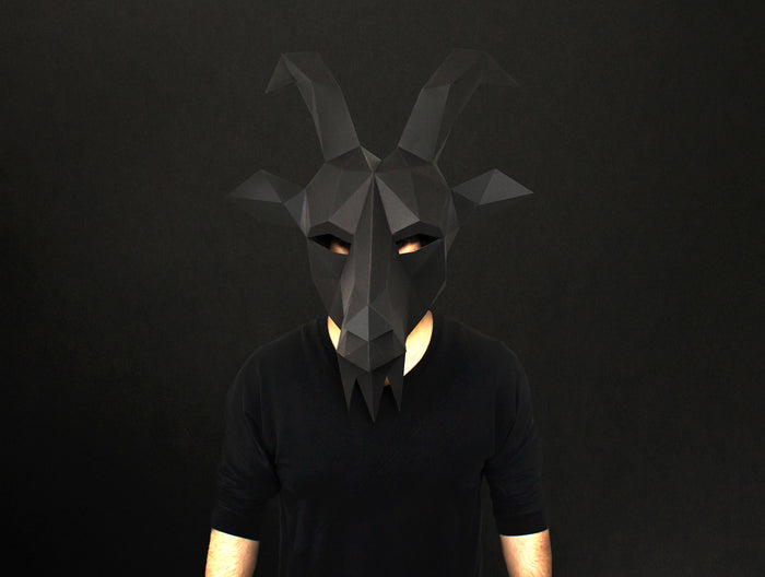 Black Phillip Mask <br> DIY Paper Mask Template