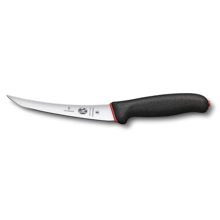 Boning Knife, 6" curved, flexible narrow blade, black Dual Grip handle 5.6613.15D