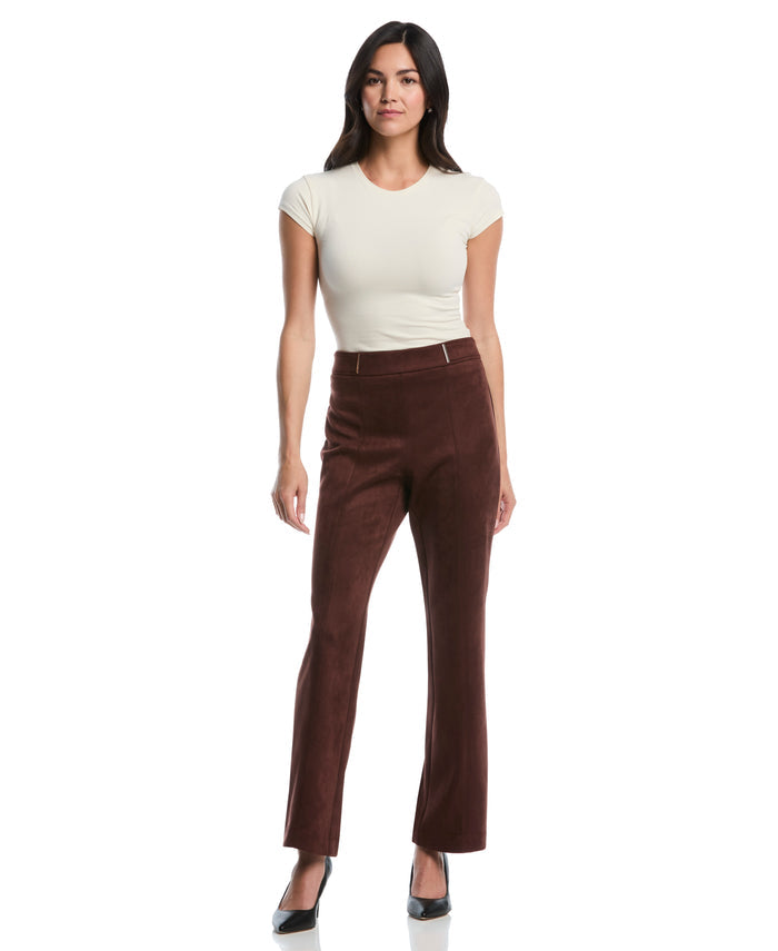 Bootcut Scuba Suede Pant (Brown Stone)
