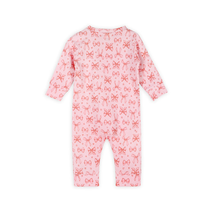 Bows Baby Zippered Ruffle Jumpsuit (Organic Jersey)
