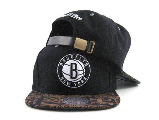 Brooklyn Nets Mitchell&Ness Strapback Hats VE38Z (Black/Brown)