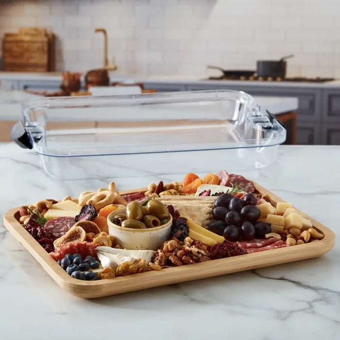 Build-A-Board Serving Board with Compartments & Locking Lid 11" x 14"