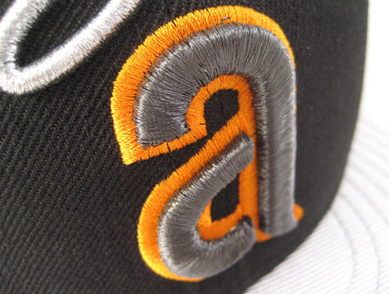 CALIFORNIA ANGELS 5950 NEW ERA FITTED HATS (BLACK METALLIC SILVER ORANGE)