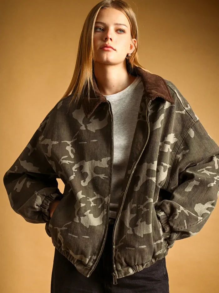 Camouflage Bomber Jacket