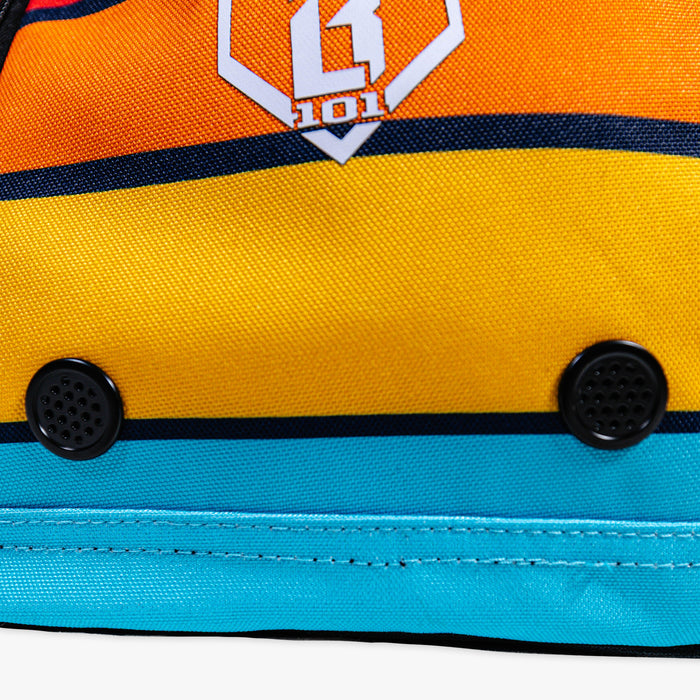 Camp Duffel Bag Baseball Lifestyle 101 logo side panel orange gold teal