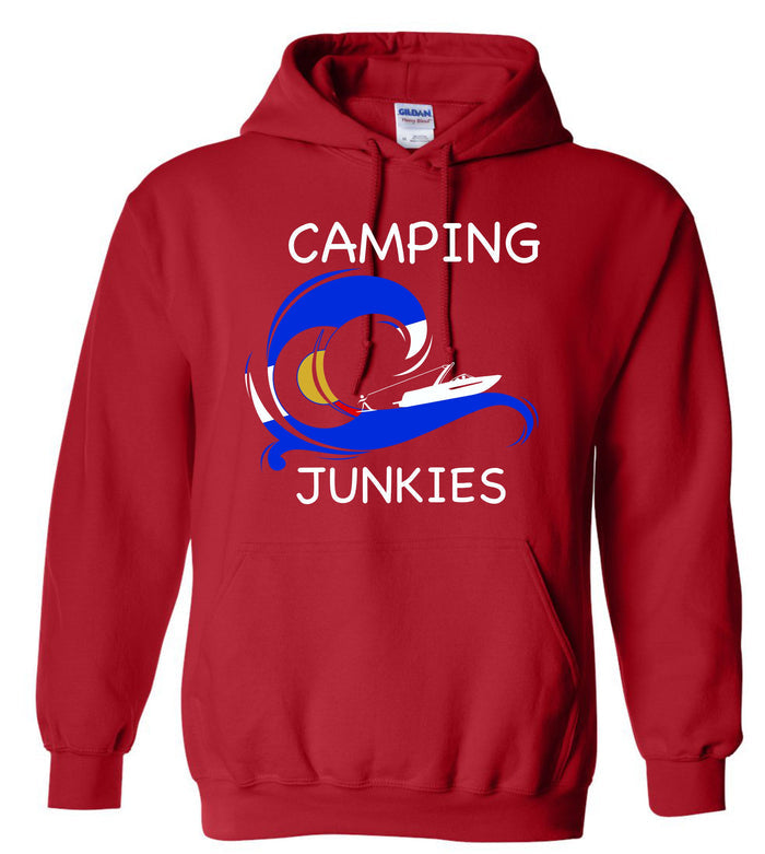 Camping Junkies Basic Hoodie- Adult and Youth- Matte or Glitter