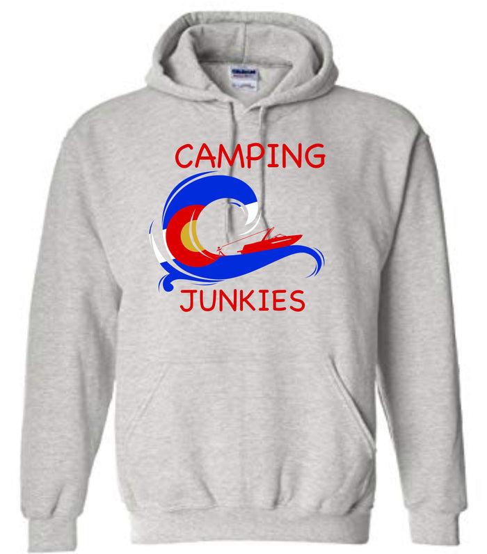 Camping Junkies Basic Hoodie- Adult and Youth- Matte or Glitter