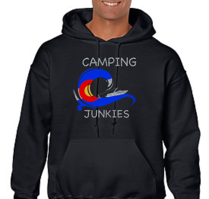 Camping Junkies Basic Hoodie- Adult and Youth- Matte or Glitter