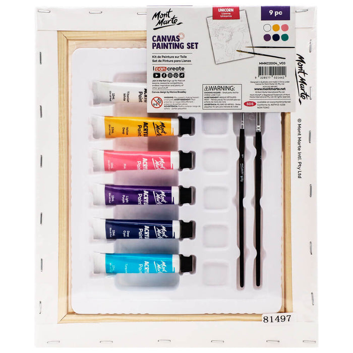 Canvas Painting Set 9pc - Unicorn