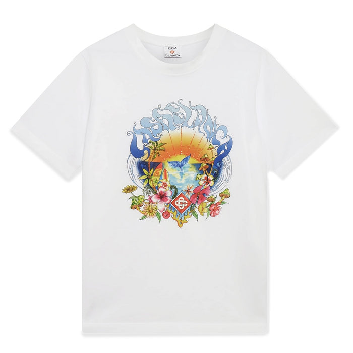 Casablanca Surf Trip Short Sleeve T-Shirt White
