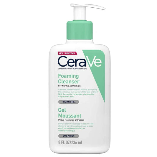 CeraVe Foaming Facial Cleanser – Gentle Gel-to-Foam Cleanser for Normal to Oily Skin (236ml)