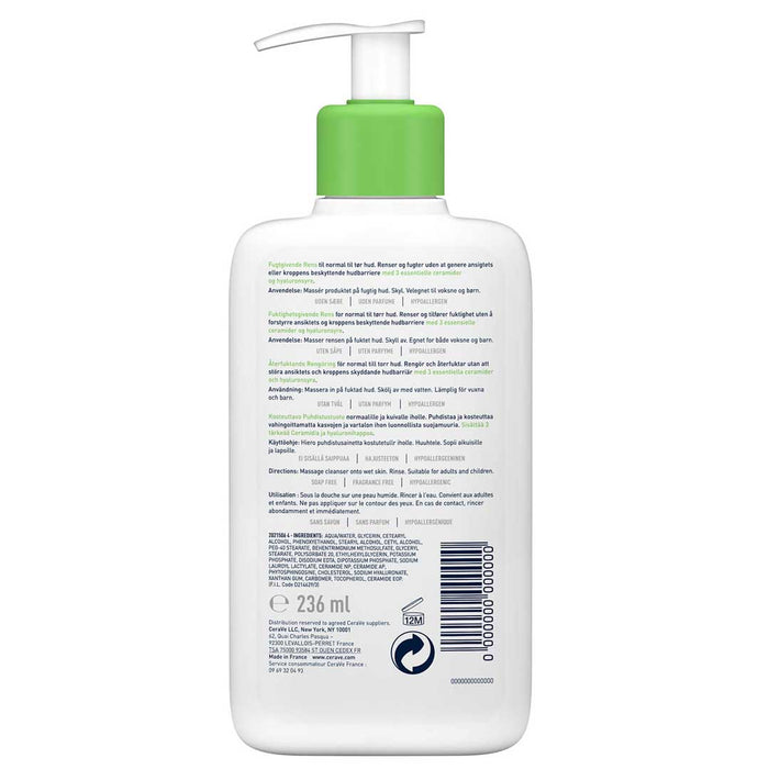 CeraVe Hydrating Cleanser – Gentle Moisturizing Face & Body Wash for Dry to Normal Skin (236ml)