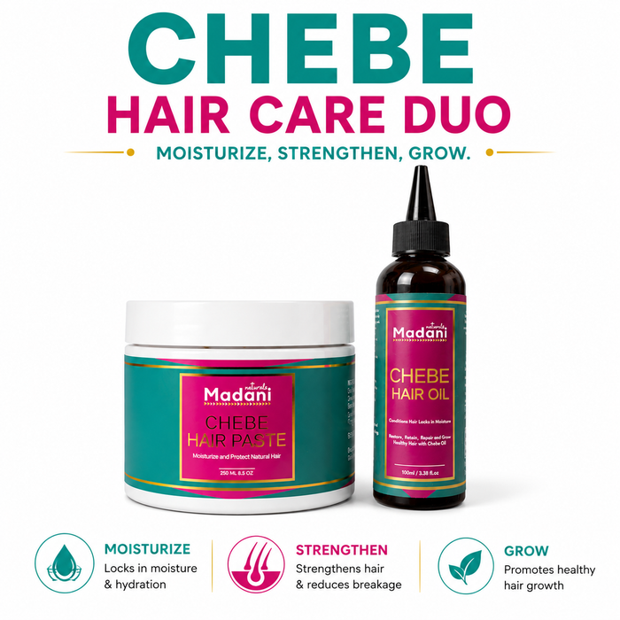 Chebe Hair Care Duo
Moisturize. Strengthen. Grow.