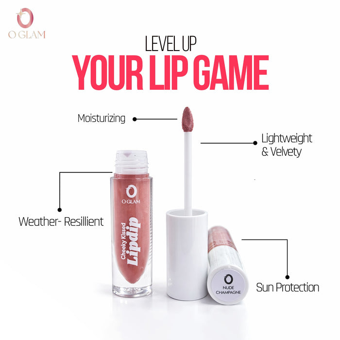 Cheeky Kissed Lipdip (Multi-way) by O Glam - NUDE PEACH