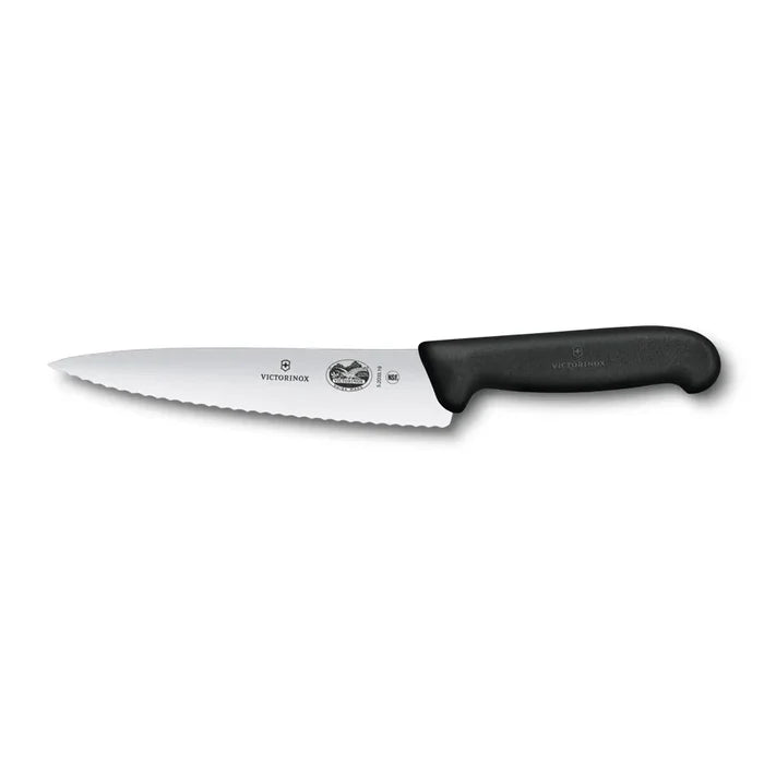 Chef's Knife, 7½" blade, serrated edge, black Fibrox handle 5.2033.19-X1