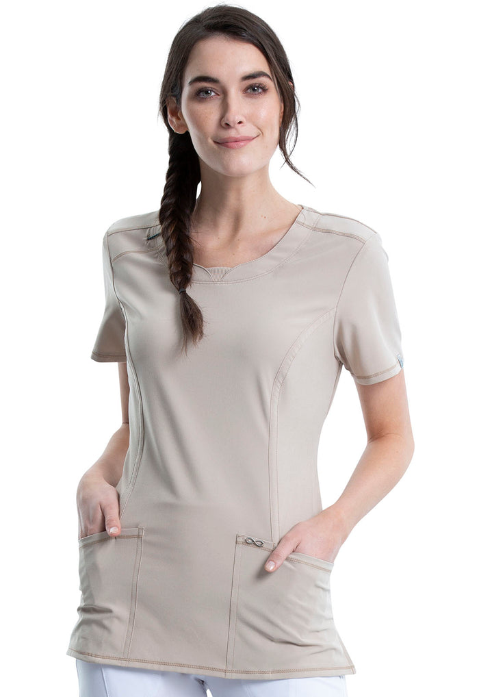 Cherokee Infinity Round Neck Scrub Top