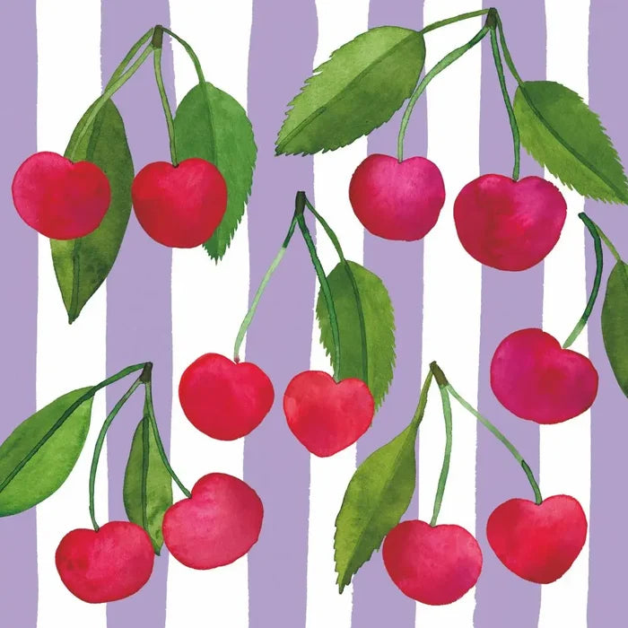 Cherry & Stripes Cocktail Napkins