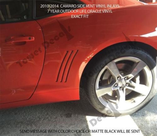 Chevy Camaro Side Vent Gills Inlay Vinyl Decal 2010-2015 Accessory - 2 sets