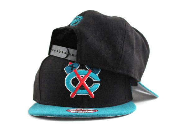 Chicago Blackhawks New Era 9FIFTY SnapBack Hat (AIR FOAMPOSITE ONE GONE FISHING GRAY UNDERBIM)