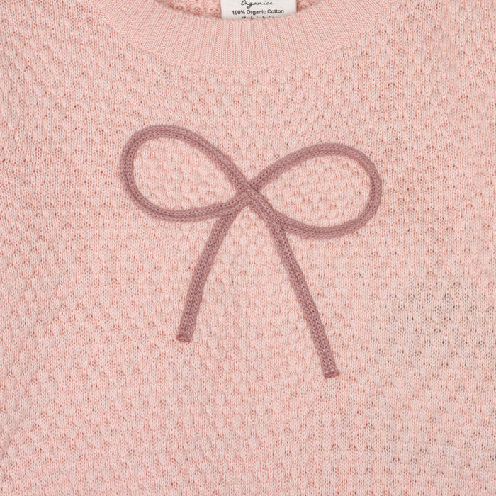 Chloe Bow Sweater Knit Baby Pullover (Organic Cotton)