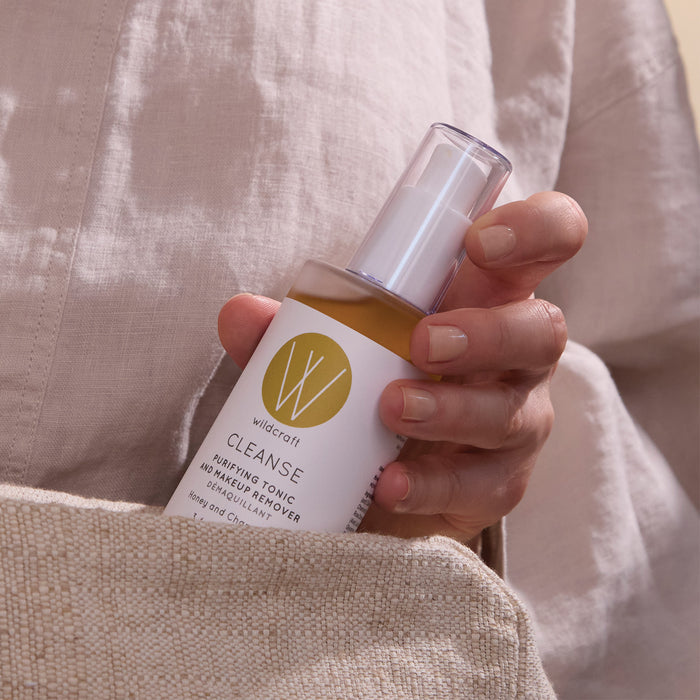 Wildcraft-Cleanse Makeup Remover-Skincare-cleanse-makeup-remover-holding-The Detox Market |