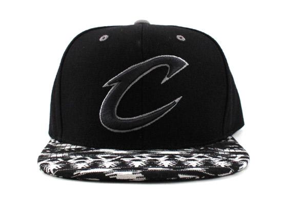 Cleveland Cavaliers Mitchell & Ness Strapback Hats (Black White Gray)