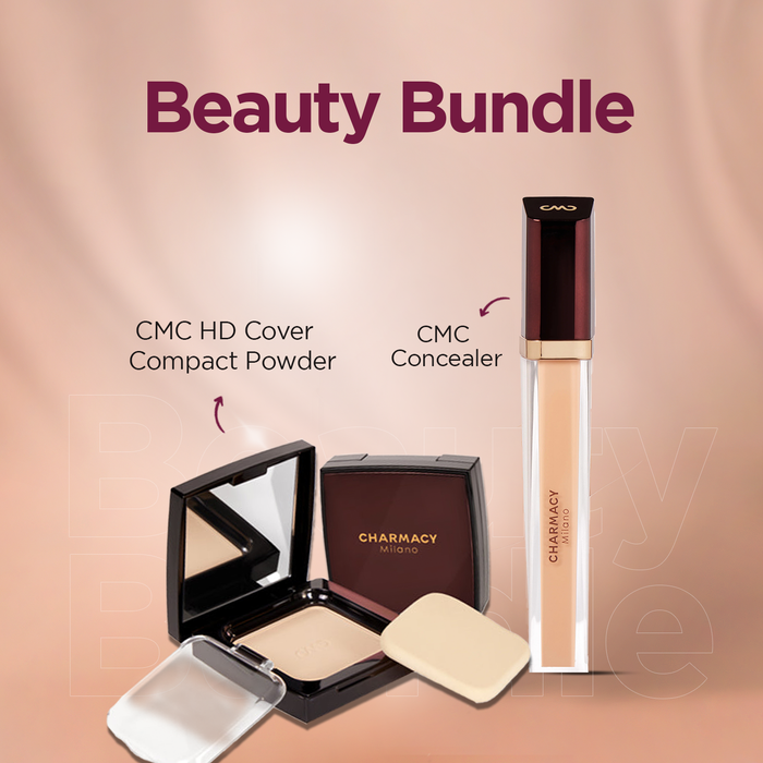 CMC HD Cover Compact Powder + CONCEALER - Pack of 2 (Bundle)