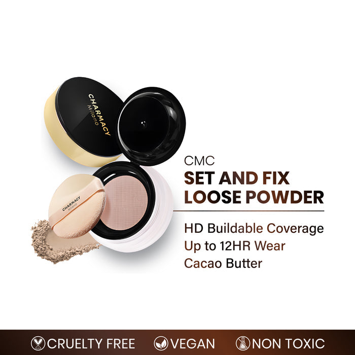 Charmacy Makeup Essentials | Everyday flawless coverage | Set & Fix Loose Powder