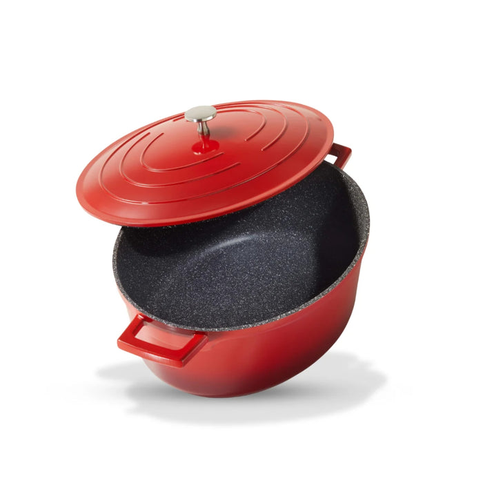 Cocotte Roaster Casserole Dish Oval 32x25 cm Cherry Red with Lid