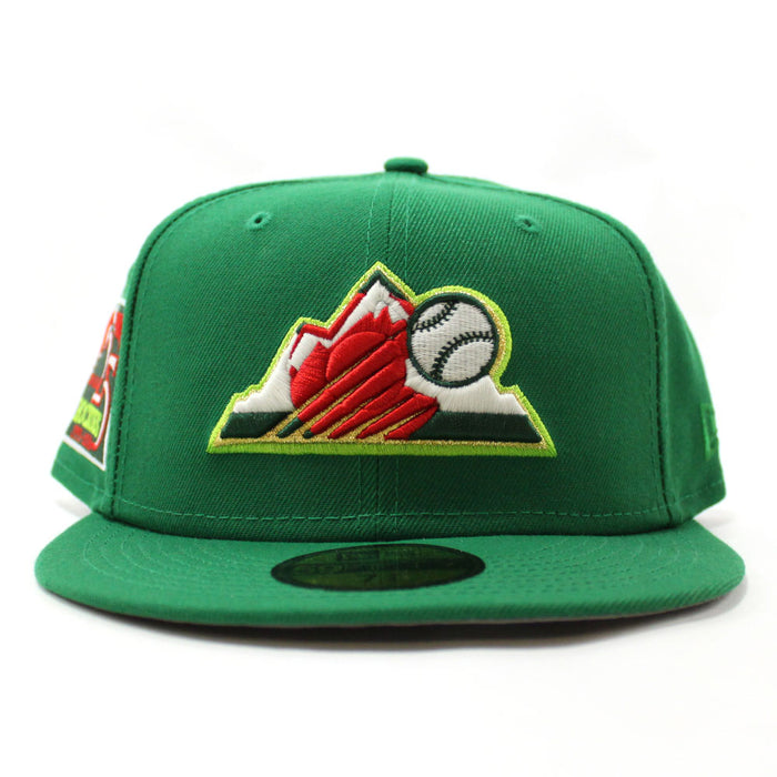 Colorado Rockies 25TH Anniversary New Era 59Fifty Fitted Hat V3 (Glow in the Dark MTN DEW Kelly REFLECTIVE 3M Under Brim)