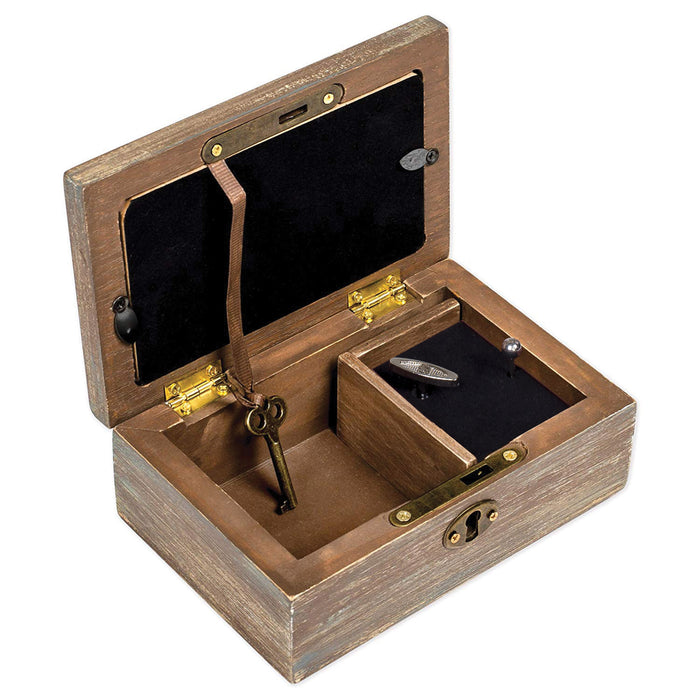 Top view of open music box