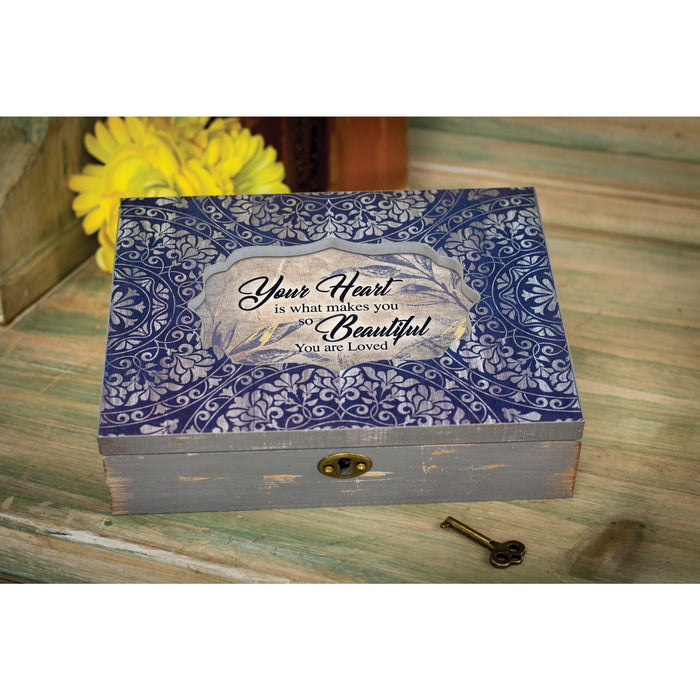 Music box placed on counter in home