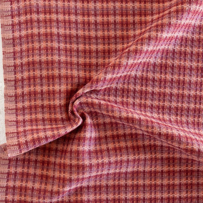 Close-up of red and brown checkered fabric