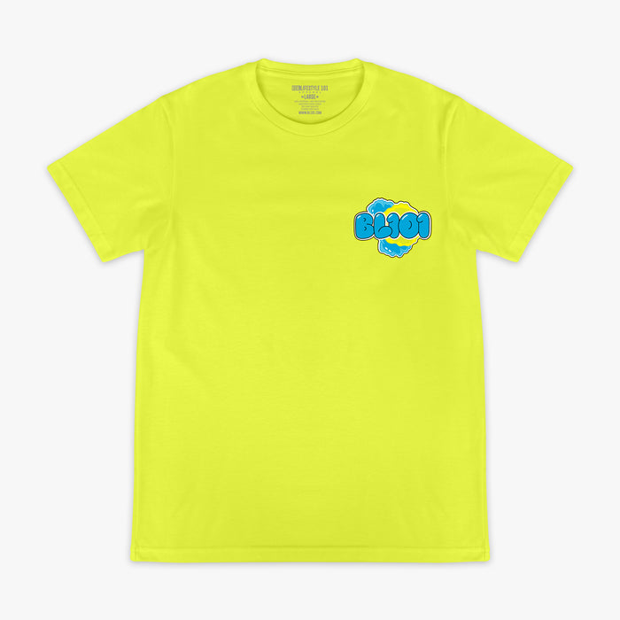 Yellow Cotton Candy Blueberry Lemonade graphic tee — front view