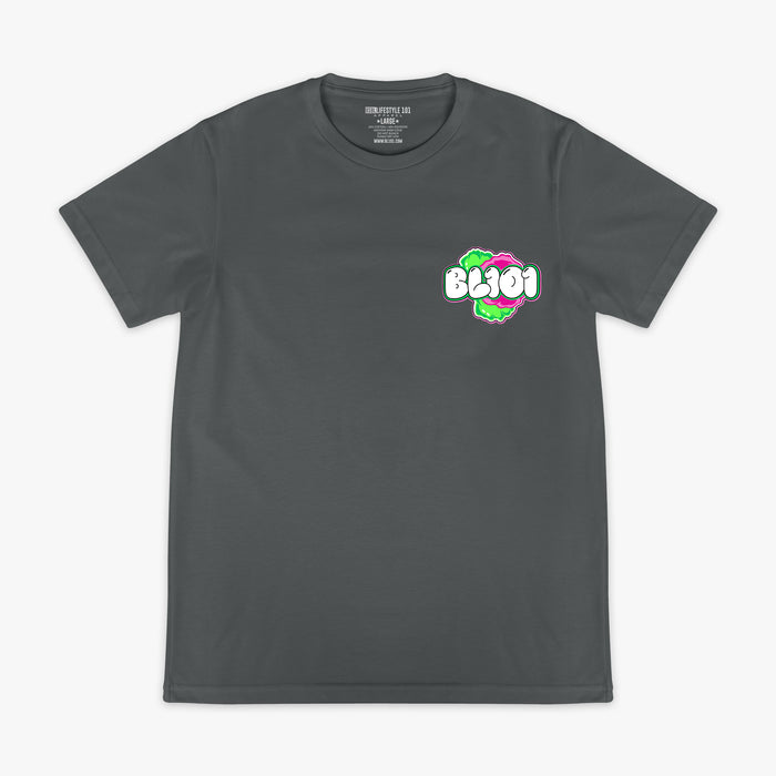 Gray Cotton Candy Sour Apple graphic tee — front view