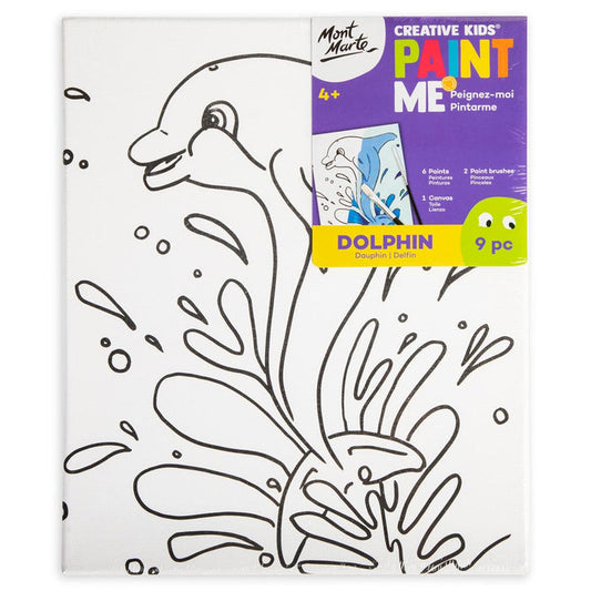 Creative Kids Paint Me Canvas Set 9pc - Dolphin