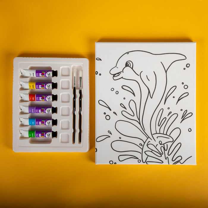Creative Kids Paint Me Canvas Set 9pc - Dolphin