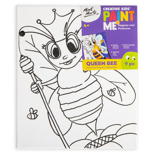 Creative Kids Paint Me Canvas Set 9pc - Queen Bee