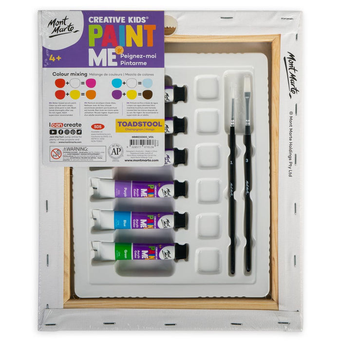 Creative Kids Paint Me Canvas Set 9pc - Toadstool