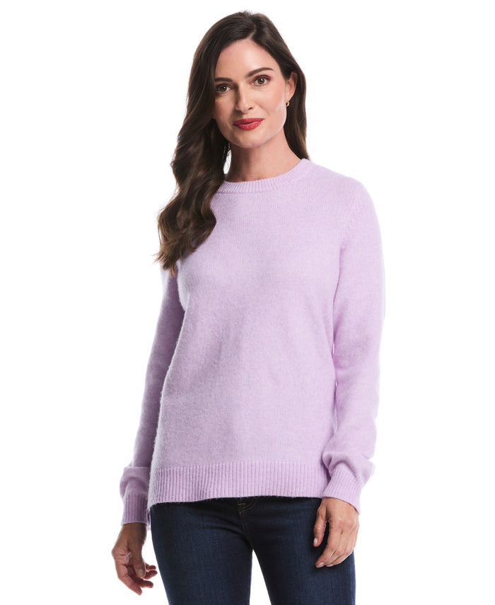 Petite Crew Neck Novelty Sweater (Orchid Bloom)