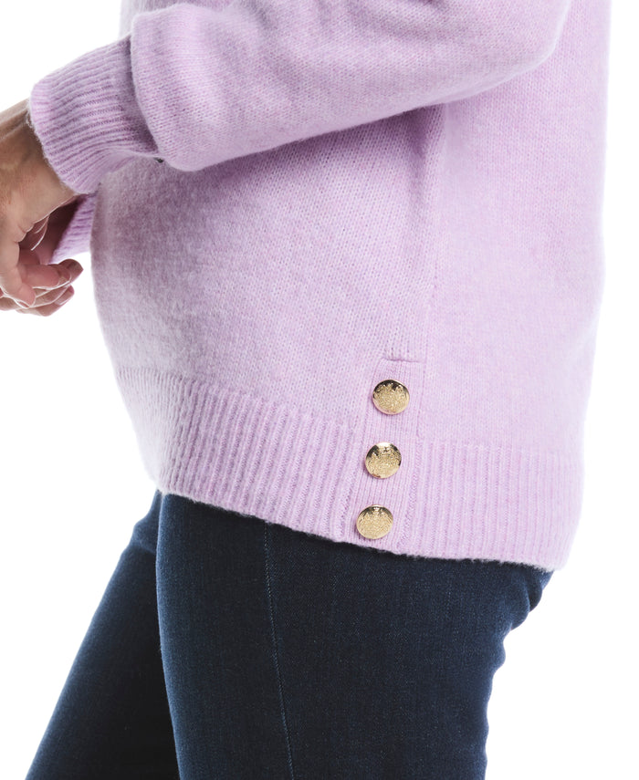 Petite Crew Neck Novelty Sweater (Orchid Bloom)