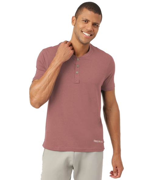 Cuban Peach Henley 2.0 - Half Sleeves (Pack Of 1)