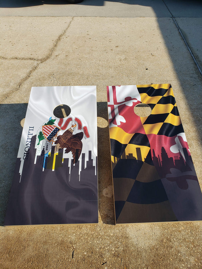 Custom Cornhole Board Bag Toss Vinyl Wrap Set